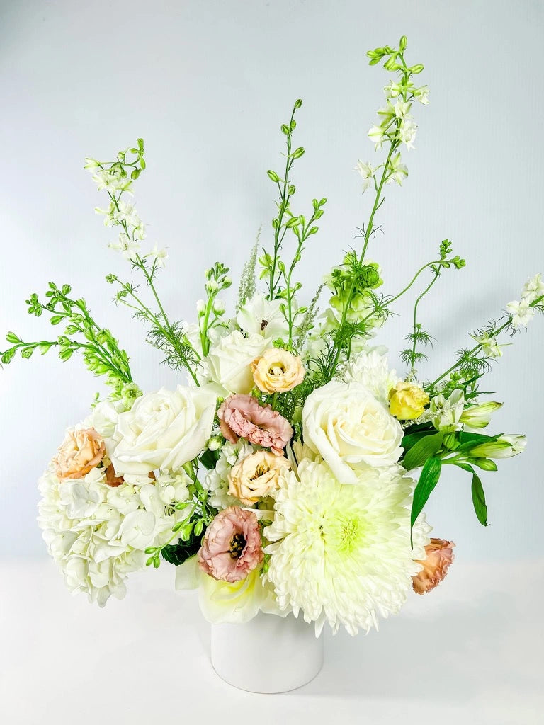 Grand Arranged flowers in Neutral palette, Portland Metro same-day delivery