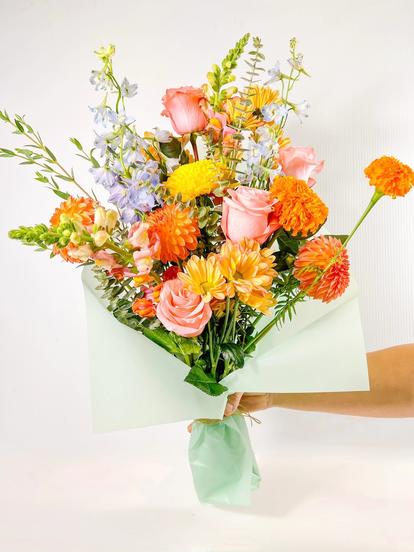 Grand Wrapped Bouquet in Vibrant palette, Portland Metro same-day delivery
