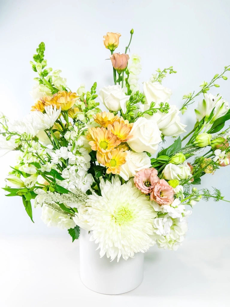 Luxe Arranged flowers in Neutral palette, Portland Metro same-day delivery