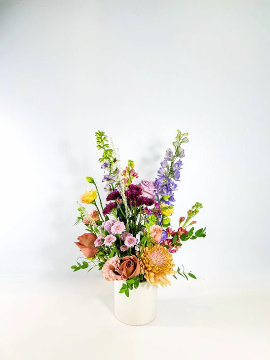 Petite Arranged Flowers in Seasonal Autumn palette, Portland Metro same-day delivery