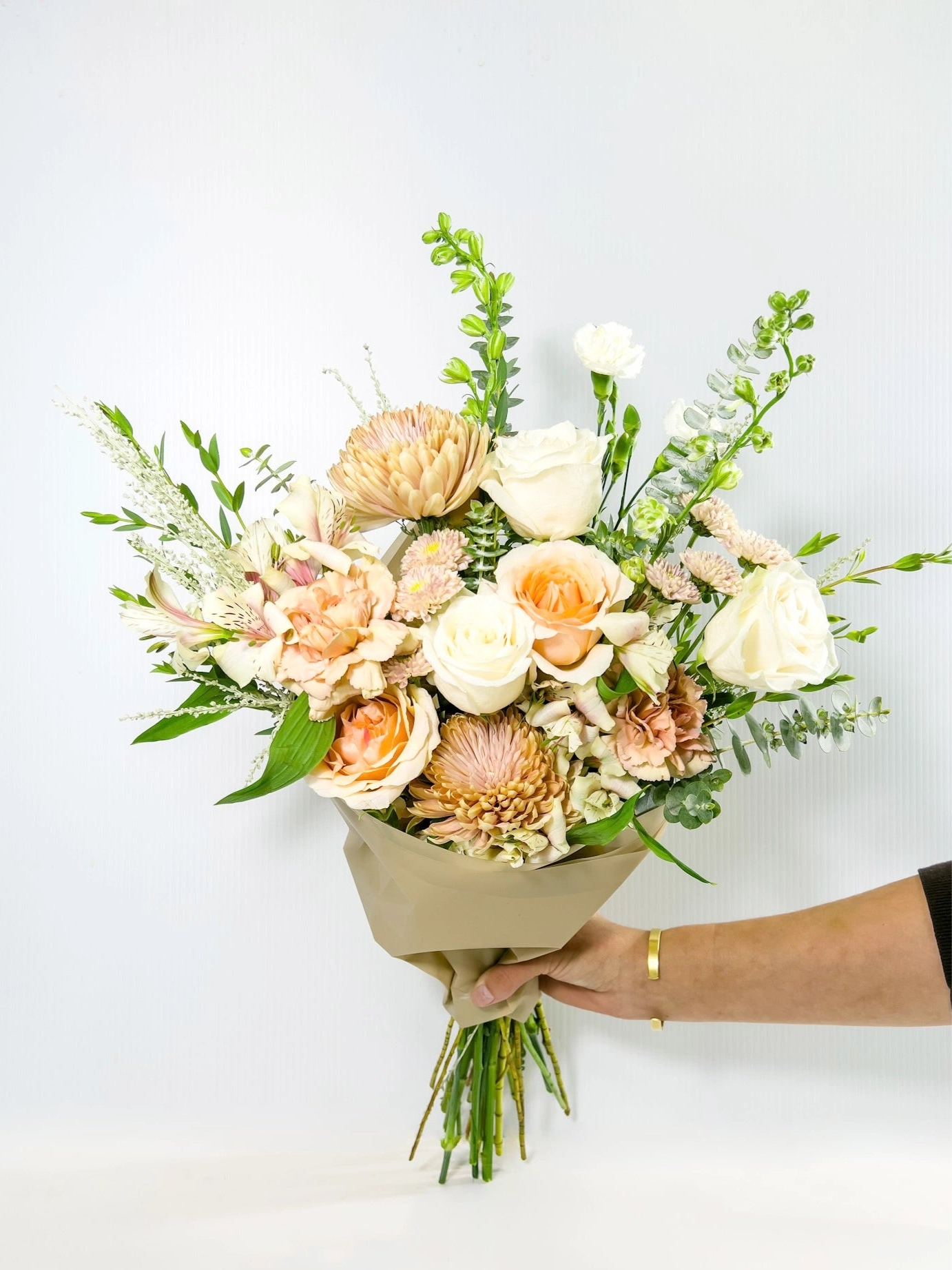 Grand Wrapped Bouquet in Neutral palette, Portland Metro same-day delivery
