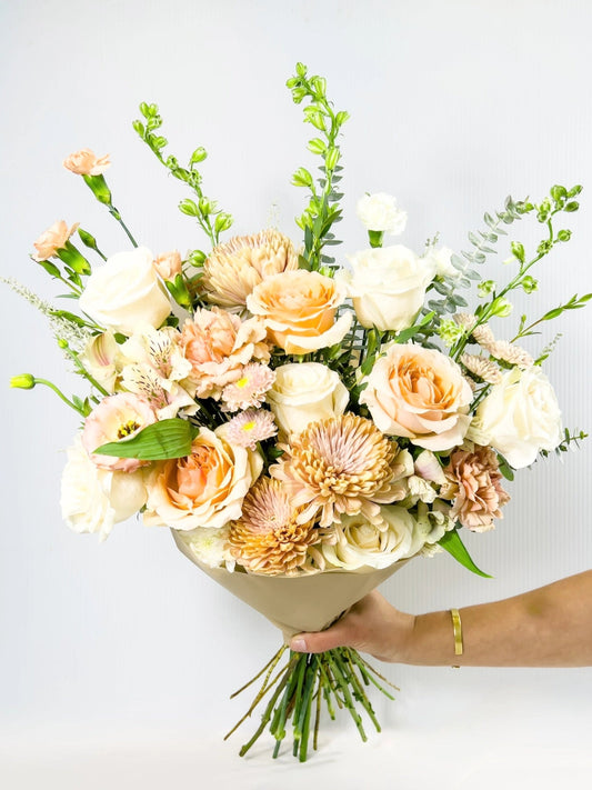 Luxe Wrapped Bouquet in Neutral palette, Portland Metro same-day delivery