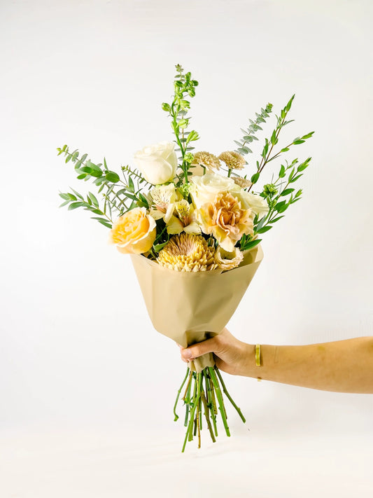 Petite Wrapped Bouquet in Neutral palette, Portland Metro same-day delivery