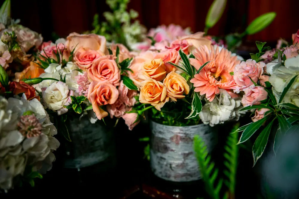 Lake Oswego Flowers Best Florist - Autumn Flower Arrangement with Orange, Pink, and White flower arrangement