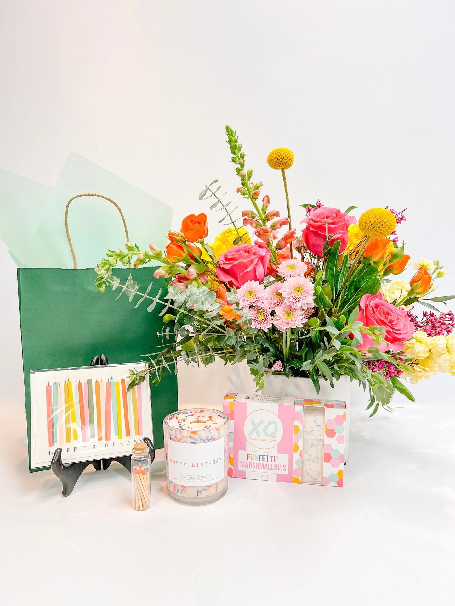 Happy Birthday Gift Set + Flowers - Lake Oswego Flowers