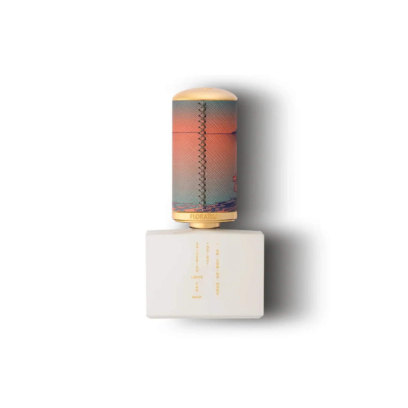Cylindrical product with gradient design on a white background